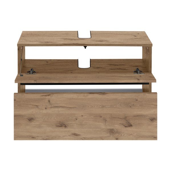 Ormarić za ispod umivaonika u dekoru hrasta u prirodnoj boji 80x55 cm Wisla – Støraa-image-3