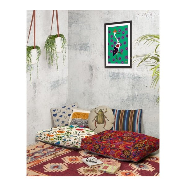 Jastuk za sjedenje s primjesom lana Madre Selva Paisley, 60 x 80 cm-image-3