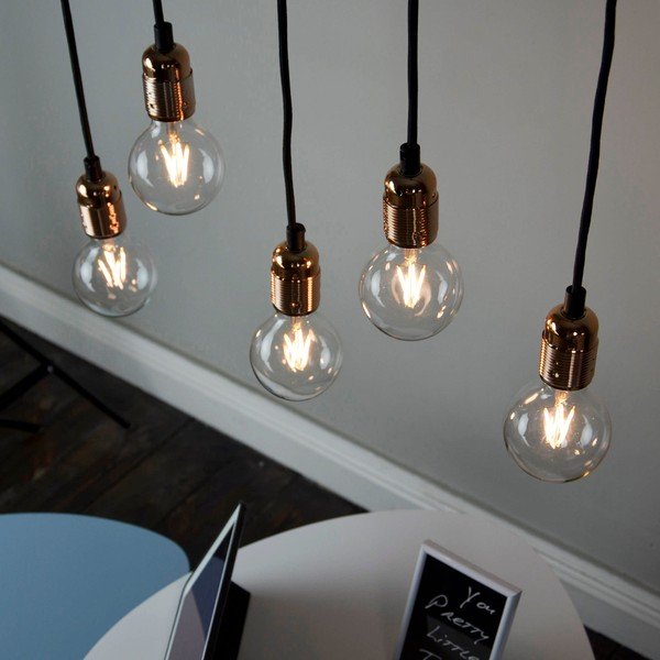 Petodijelna viseća lampa s detaljima u boji bakra Bulb Uno Attack-image-2