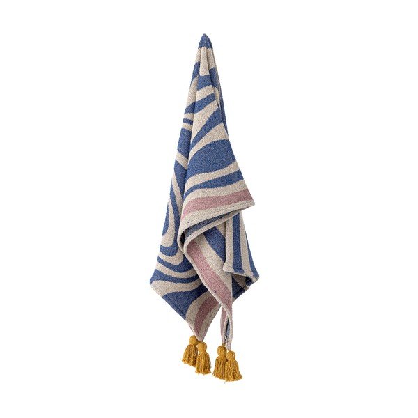 Plava deka od mješavine pamuka 130x160 cm Arlie – Bloomingville-image-3