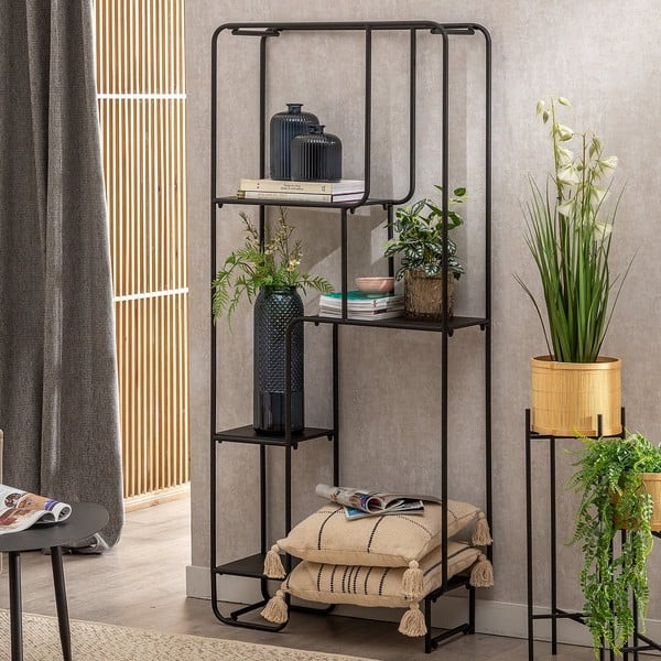 Crni metalni regal 76x180 cm Sleco – Ixia-image-1