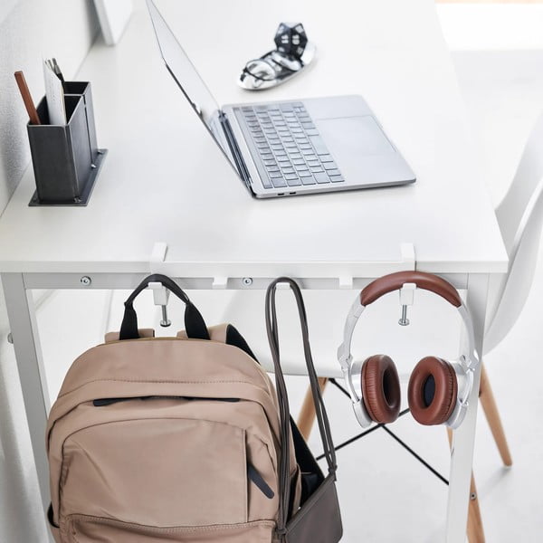 Mat bijela željezna prilagodljiva kuka Tower – YAMAZAKI-image-1