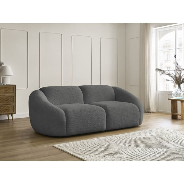 Siva sofa od bouclé tkanine 230 cm Tina – Bobochic Paris-image-4