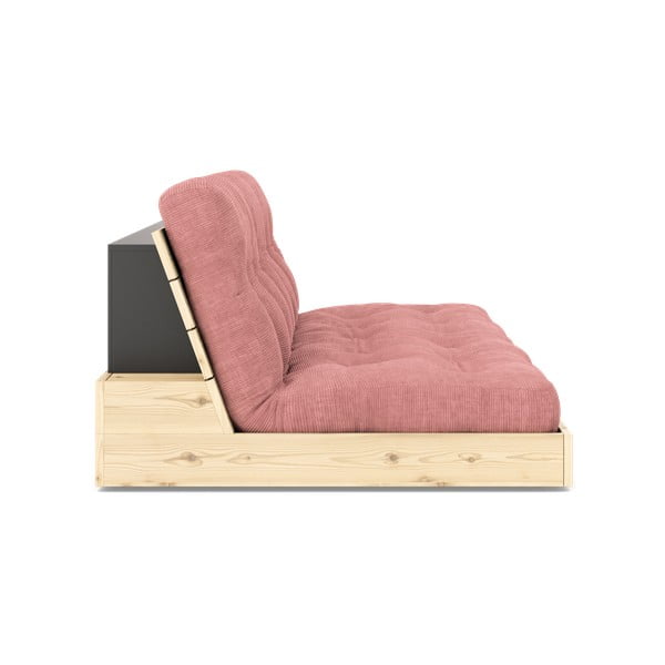 Ružičasta sklopiva sofa od samta 196 cm Base – Karup Design-image-3