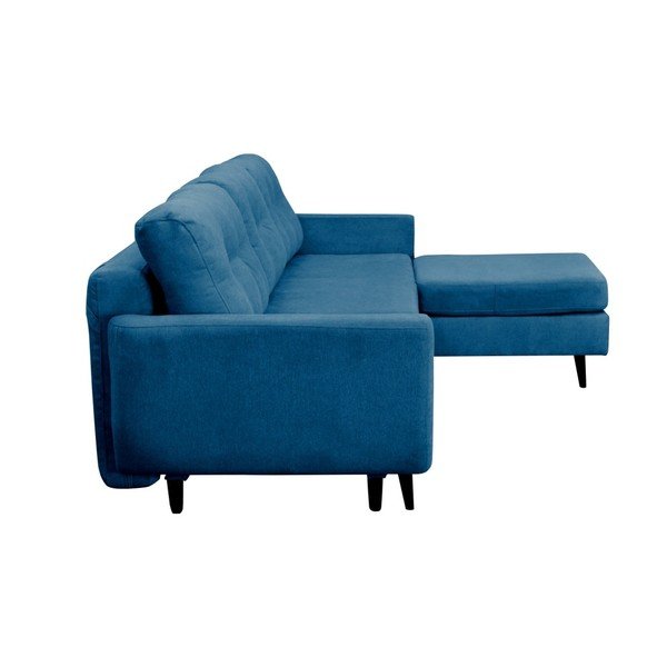 Tirkizna kutna garnitura na razvlačenje s crnim nogama Mazzini Sofas Hortensia, desni kut-image-2