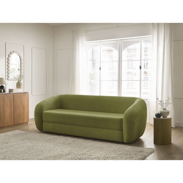 Zelena sklopiva sofa od šenila 228 cm Neyo – Bobochic Paris-image-1