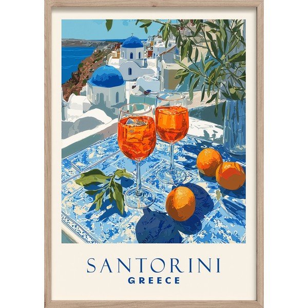 Tiskana slika s okvirom 50x70 cm Santorini – Styler