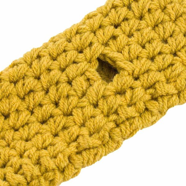 Žute ručno kukičane rukavice boje senfa DOKE Ash-image-4