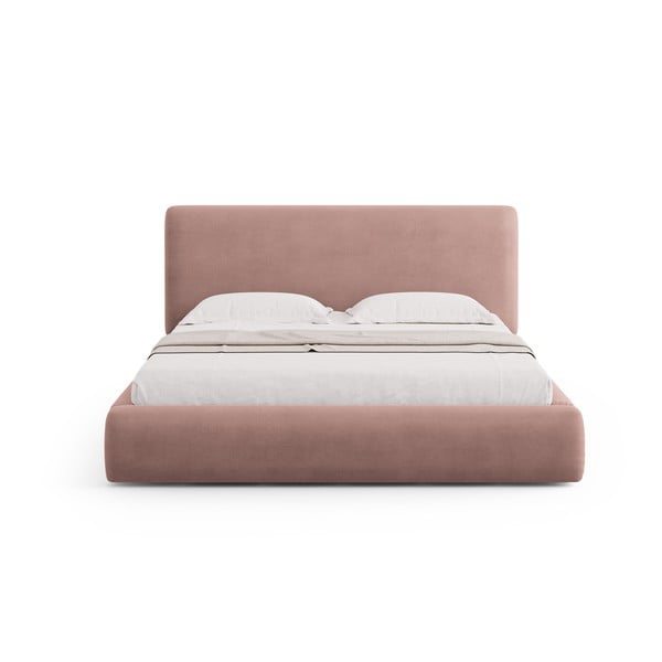 Ružičasti tapecirani bračni krevet s prostorom za pohranu s podnicom 180x200 cm Colonel – Cosmopolitan Design-image-3