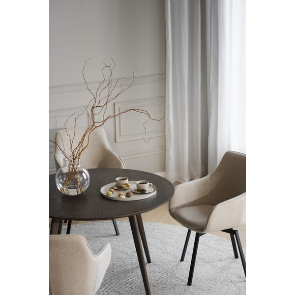 Tamno smeđi okrugao blagovaonski stol u dekoru hrasta ø 115 cm Yumi – Rowico-image-3