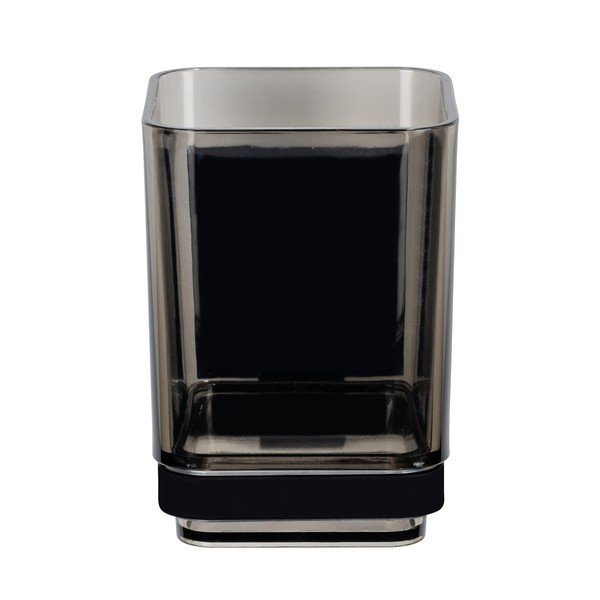 Crna plastična samoljepljiva čaša za četkice za zube Quadro – Wenko-image-2