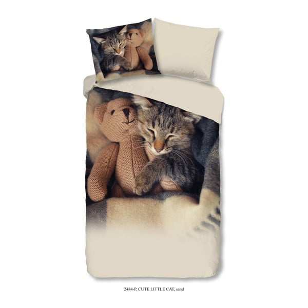 Dječja pamučna posteljina za krevet za jednu osobu Dobro jutro mačkice, 140 x 200 cm