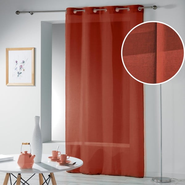 Prozirna zavjesa boja terakote 140x280 cm Telma – douceur d'intérieur-image-4