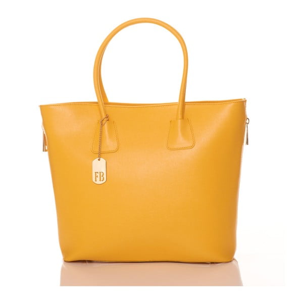 Žuta torbica od prave kože Federice Bassi Camile