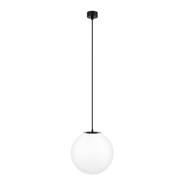 Bijela stropna svjetiljka s crnim kabelom Sotto Luce Tsuri, ∅ 30 cm