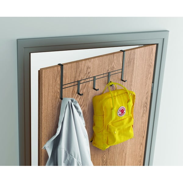 Crna metalna vješalica za vrata 38 cm Lava - Metaltex-image-1