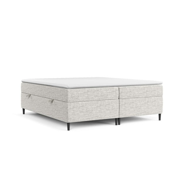 Svijetlo sivi boxspring krevet s prostorom za pohranu 140x200 cm Araya – Maison de Rêve