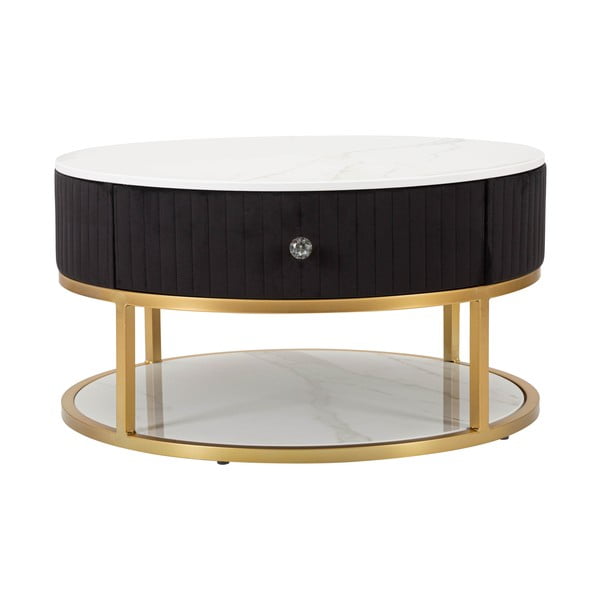 Crni/u zlatnoj boji okrugli stolić za kavu Montpellier – Mauro Ferretti