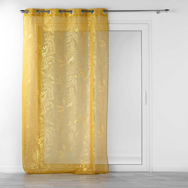 Žuta  prozirna zavjesa 140x280 cm Belflor – douceur d'intérieur