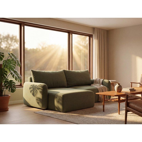 Narančasta sklopiva/s prostorom za odlaganje kutna garnitura Kalena – Makamii-image-1