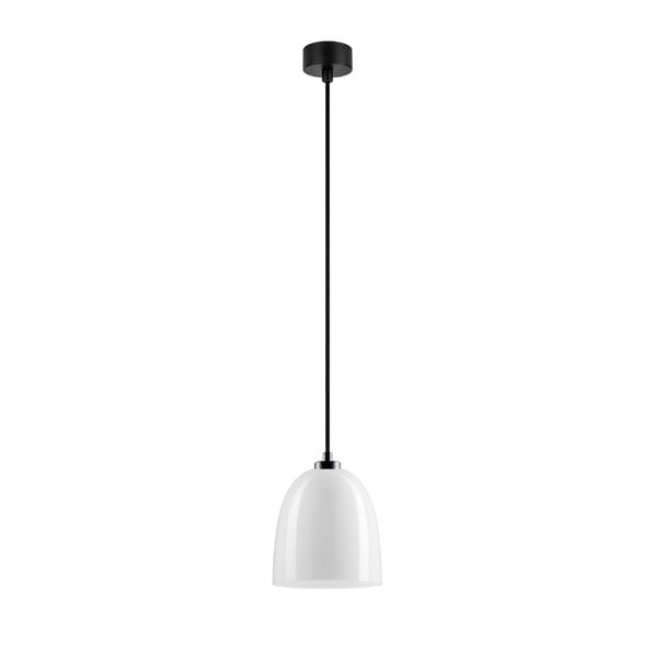 Bijela sjajna stropna svjetiljka s crnim kabelom Sotto Luce Awa