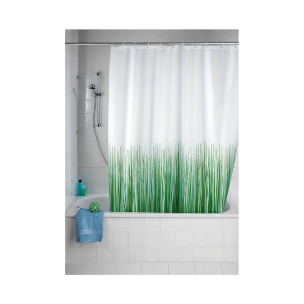 Zeleno-bijela tuš zavjesa Wenko Nature, 180 x 200 cm-image-2