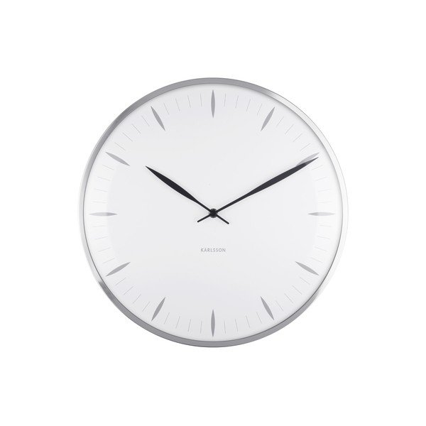 Bijeli stakleni zidni sat Karlsson Leaf, Ø 40 cm-image-2