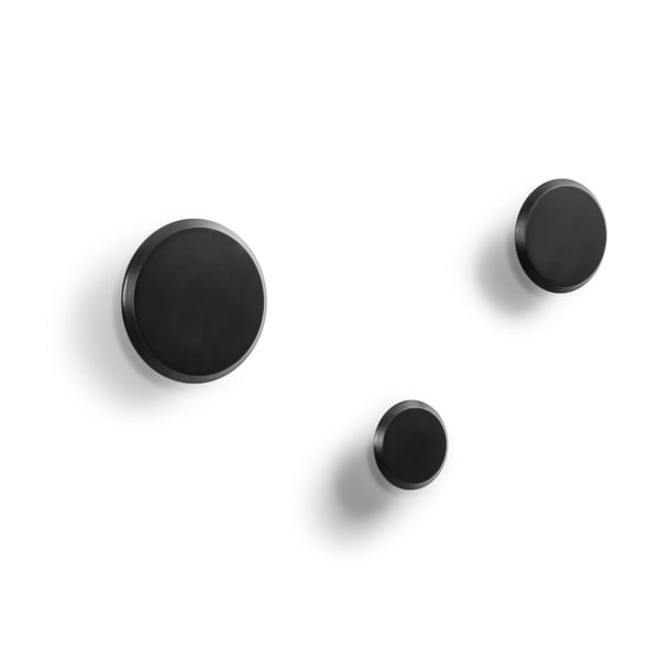 Crne drvene zidne kuke u setu 3 kom Nadua – Kave Home