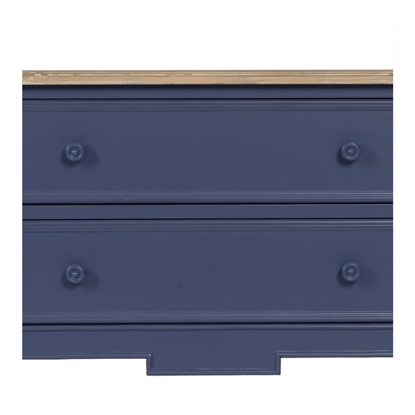 Plava niska komoda od masivne jele 80x60 cm – Ixia-image-4