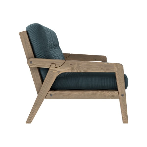 Kauč na razvlačenje plavi samt 204 cm Grab - Karup Design-image-4