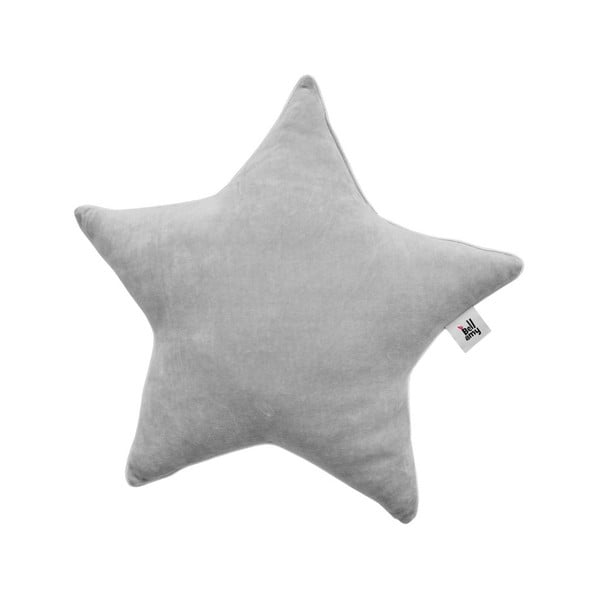 Sivi dječji platneni jastuk u obliku zvjezdice BELLAMY Velvet