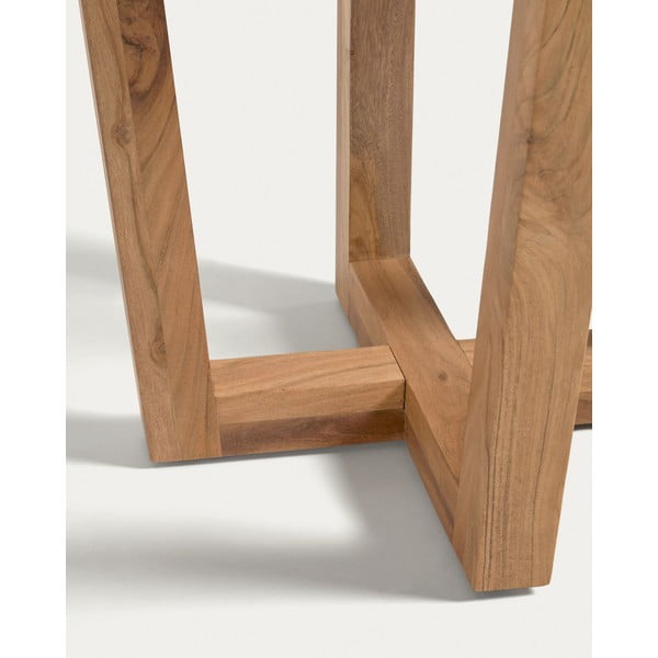 Okrugli blagovaonski stol od masivnog bagrema u prirodnoj boji ø 90 cm Nahla – Kave Home-image-3