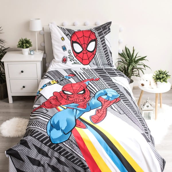 Siva dječja pamučna posteljina Jerry Fabrics Spiderman, 140 x 200 cm-image-1