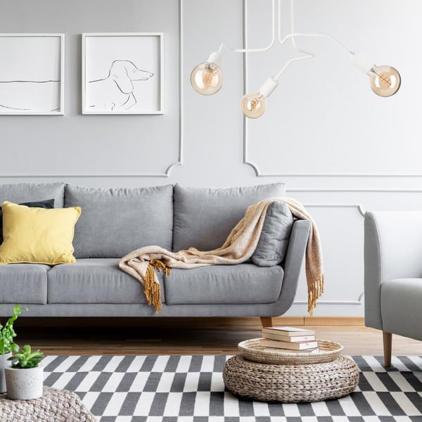 Bijela stropna svjetiljka 55x55 cm Domino – LAMKUR-image-3