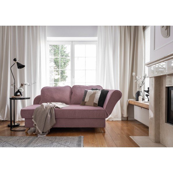 Prljavo roza ležaljka od samta (s desnim kutom) Chic Charlotte – Miuform-image-2