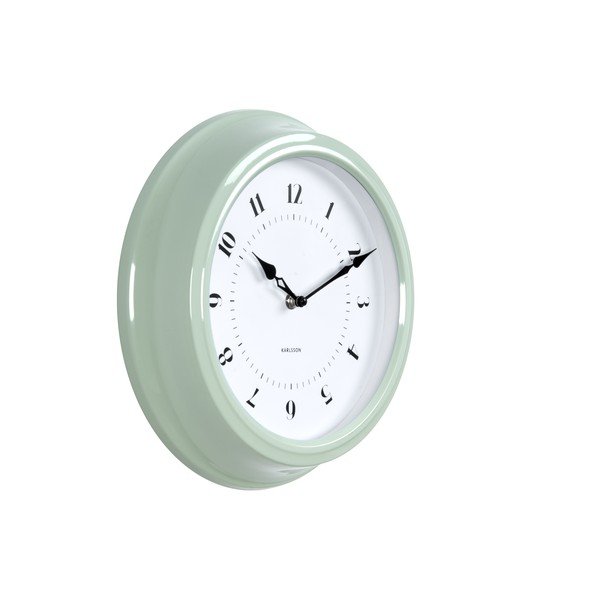 Zeleni zidni sat Karlsson pedesetih, promjer 30 cm-image-1
