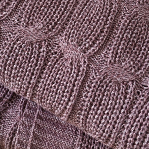 Ružičasta/ljubičasta pletena deka 130x170 cm Chunky Marl Knit – Catherine Lansfield-image-1