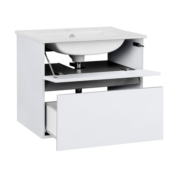 Bijeli zidni ormarić bez umivaonika 60x52 cm Wisla – Støraa-image-2