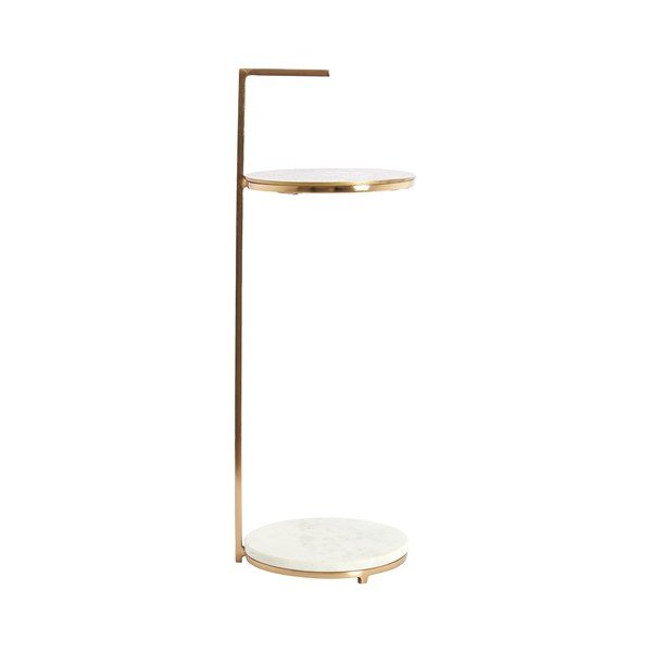 Okrugao pomoćni stol s mramornom pločom ø 26 cm Leda – Light & Living-image-3