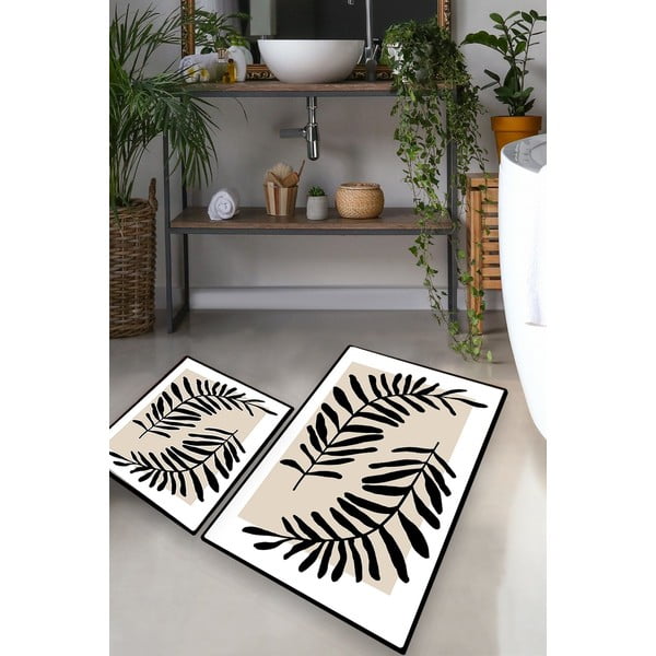 Bež kupaonske prostirke u setu 2 kom 60x100 cm Casting – Foutastic-image-1