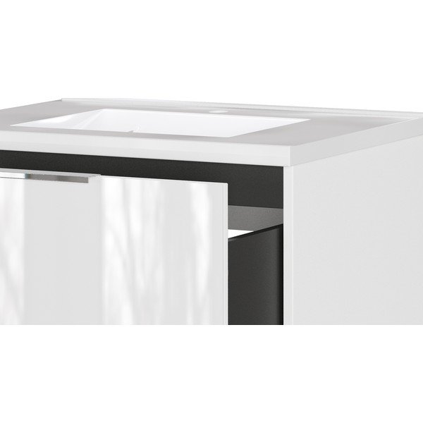 Bijeli zidni ormarić za ispod umivaonika u sjajnom dekoru 61x61 cm Celano – Germania-image-4