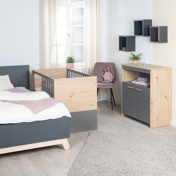 Sivi/u prirodnoj boji dječji krevet 60x120 cm Anna – Roba-image-4