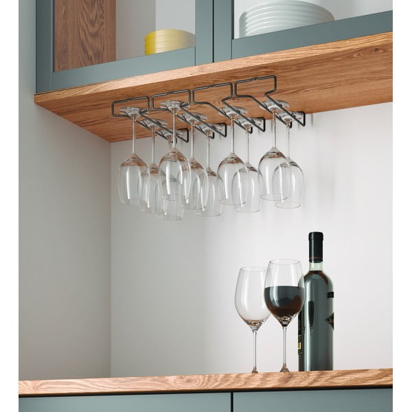 Zidni držači za vinske čaše od nehrđajućeg čelika u setu od 2 kom Lava - Metaltex-image-2