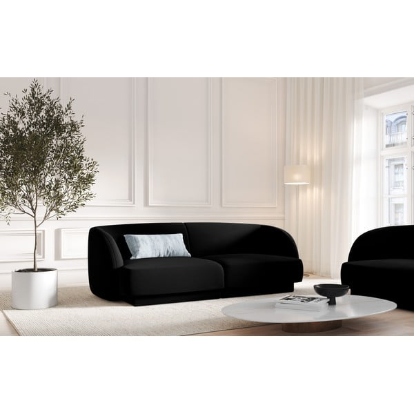 Crna baršunasta sofa 184 cm Miley - Micadoni Home-image-3