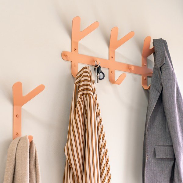Željezna zidna vješalica u boji lososa 66 cm Frondo – Spinder Design-image-4