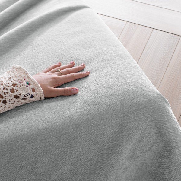 Svijetlo sivi prekrivač od šenila 220x240 cm Talo – Filumi-image-1