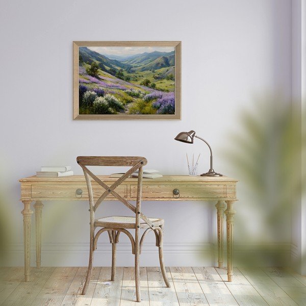 Tiskana slika s okvirom 75x56 cm Violet Hills – Styler-image-2