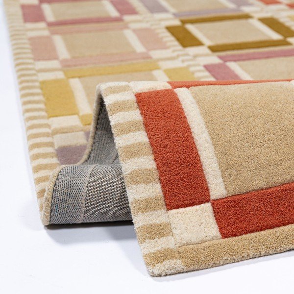 Ručno rađen vunen tepih u prirodnoj boji 140x200 cm Quadro Wool – Flair Rugs-image-3