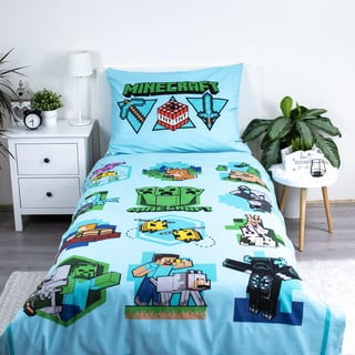 Pamučna dječja posteljina za krevet za jednu osobu 140x200 cm Minecraft – Jerry Fabrics