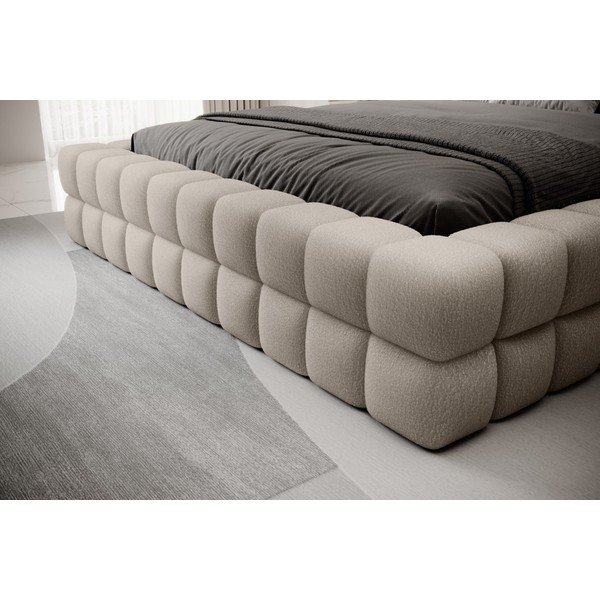 Bež tapecirani bračni krevet s prostorom za odlaganje s podnicom 160x200 cm Dizzle – ELTAP-image-3